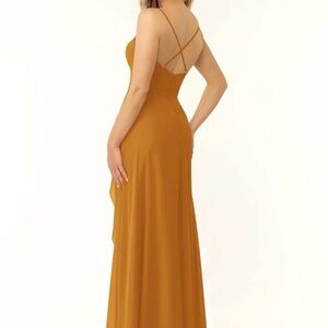 Azazie Yellow Maxi Dress